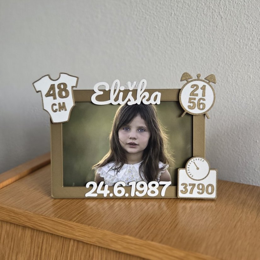 Personalizovaný fotorámeček pro miminko - pouze magnetické plochy - Font písma: Pacifico