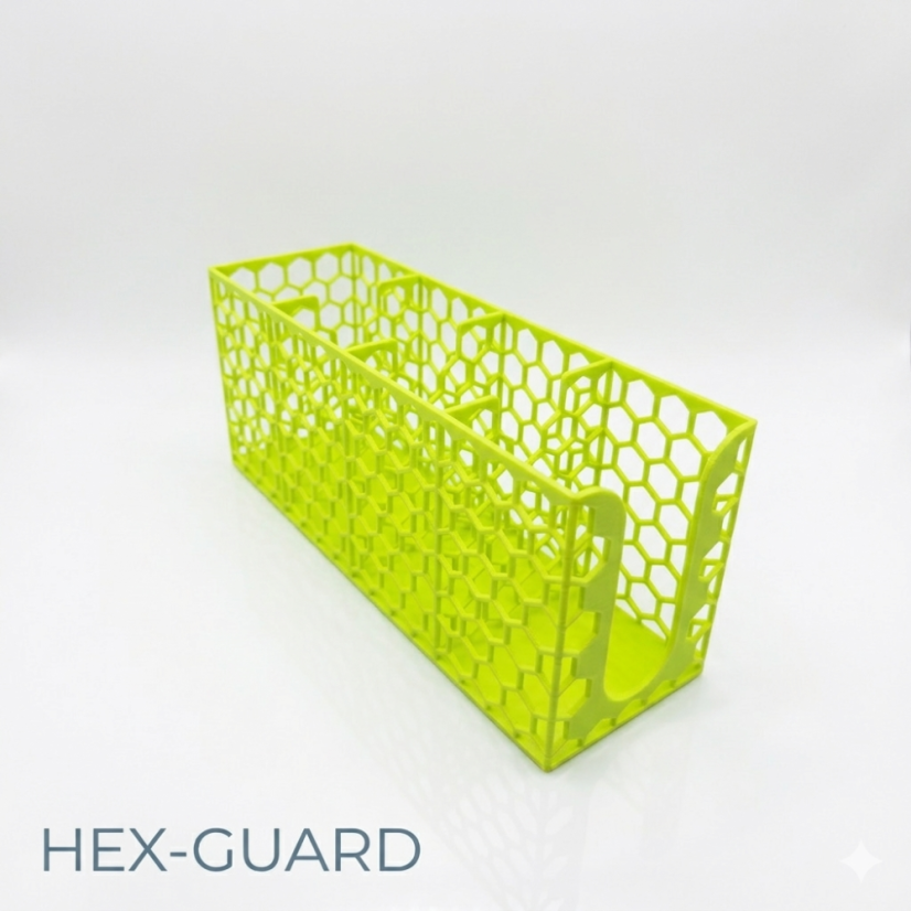 Ochranný box Hex-Guard na sběratelké karty žluté barvy z 3D tisku