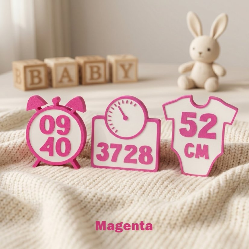 Personalizovaný fotorámeček pro miminko - pouze magnetické plochy - Font písma: Pacifico